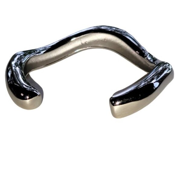 Gift Set 2 Irregular Wave Statement Bracelets/Bangles Plated Gold & Silver NWOT - Picture 13 of 16